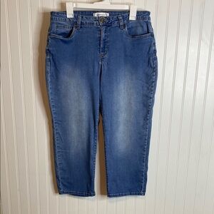 Women's Croft & Barrow plus size 14 cropped stretch Blue Jeans